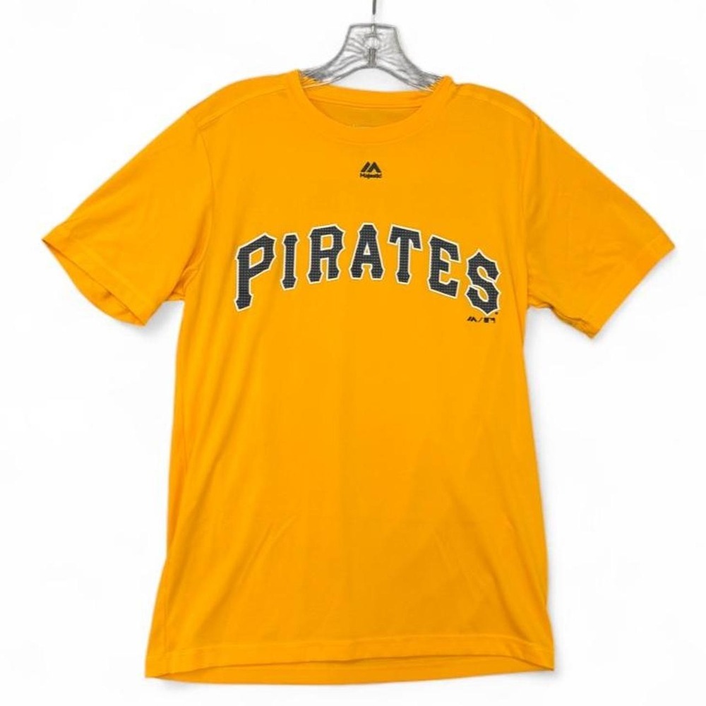 Majestic Pittsburgh Pirates Evolution Tee Cool Base Shirt - Gold, Size S